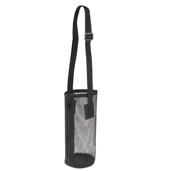 Mesh Zipper Water Bottle Holder 40oz - Crossbody Transparent Grid Kettle Pouch, Portable for Insulated Cup, for Outdoor Travel Daily