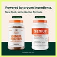 thumbnail image 4 of Genius Protein Powder, Chocolate - Dual Protein Blend with Improved Whey Isolate & Natural Egg White for Lean Muscle Building for Men & Women - Grass-Fed Pre & Post Workout Meal Replacement Shake, 4 of 7
