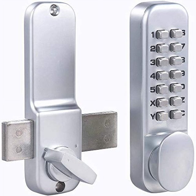 MUTEX Combination Door Lock MX250 Mechanical Keyless Surface Mount Deadbolt - Satin Chrome
