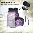 thumbnail image 4 of Yspwyqan Galaxy Axolotl Backpack Set with Lunch Box Pencil Case for Girls, 17 Inch Double Zipper Lightweight School Bags Fits 14" Laptop for School Travel Hiking, 4 of 7