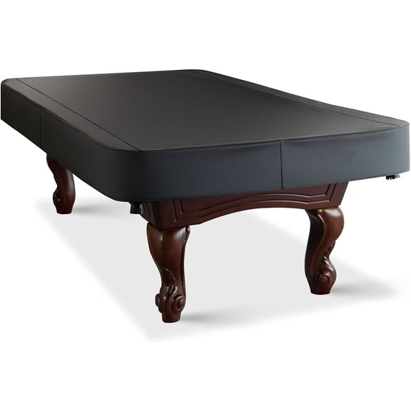 Heavy Duty Leatherette Billiard Pool Table Cover,Waterproof & Tearproof Cover for Pool Table 7/8/9FT (Black Charcoal/Matte,8FT-(100"LX 56"WX 8“H))