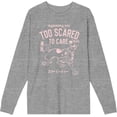 thumbnail image 4 of Scooby-Doo Too Scared To Care Adult Heather Gray Crew Neck Long Sleeve Tee-3XL, 4 of 6