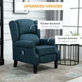 thumbnail image 3 of HOMCOM Wingback Vibrating Massage Chair, Accent Sofa Vintage Upholstered Massage Recliner Chair, Blue, 3 of 9