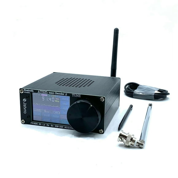 Portable Full-Band HAM FM Radio Decoder V2 with 2.4-Inch Backlit Touchscreen, Built-in Morse Code & Digital Communication Decoder, 4000mAh Battery, BT/LNA/CW Support, Frequency Input & Broadcast