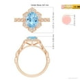 thumbnail image 4 of ANGARA Natural Oval 1.5 ct Aquamarine Trillium Floral Shank Ring in 14K Rose Gold for Women (Size-9x7mm) | March Birthstone, Birthday, Anniversary, Jewelry Gift for Women | Natural Aquamarine Ring, 4 of 8