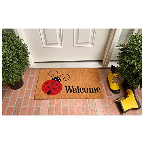 Calloway Mills Ladybug Welcome Outdoor Coir Doormat, 17" x 29"