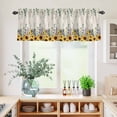 thumbnail image 5 of 3 Piece Kitchen Curtains and Valances Set Sunflower Eucalyptus Cafe Curtains 24 Inch Length Yellow Sage Green Country Lavender Valance & Tier Curtain for Living Room Bedroom Window 54"x18"+27"x24"*2, 5 of 6
