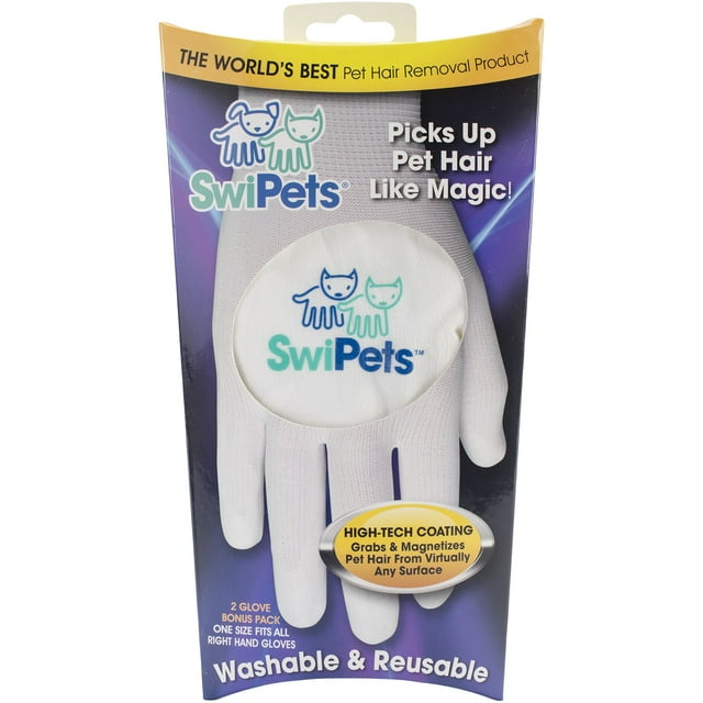 SwiPets Glove Cat Hair Removal White 2pack