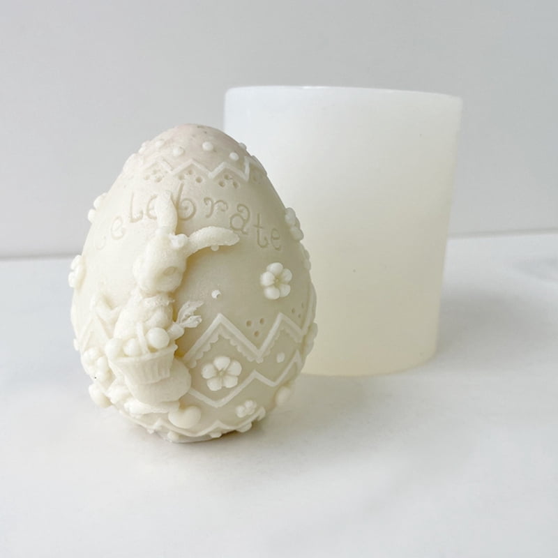Easter Egg Rabbit Candle Mold 3D Resin Soap Molds Candy Cake Baking Mould
