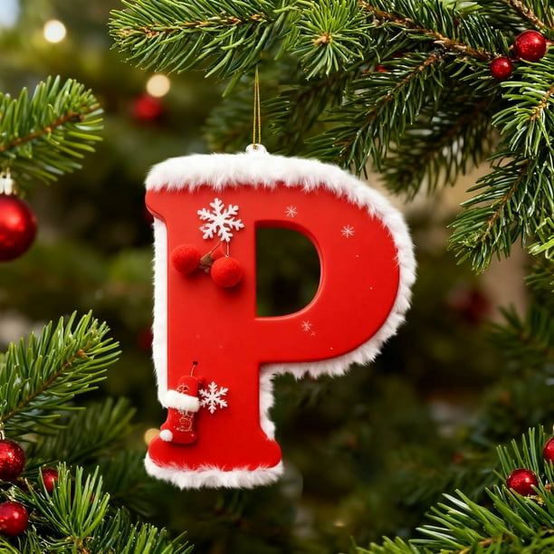 Decoraciones de Árbol de Navidad 26 Letras Personalizadas Colgante Colgante Ornamentos para Árbol de Navidad Árbol de Navidad Ornamentos