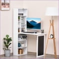 thumbnail image 5 of Desks Fold-Out Convertible Wall Mount Desk with Blackboard & Side Shelf, White | Particle Board, 5 of 10