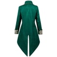thumbnail image 3 of Penkiiy Manteau Queue d'Hirondelle pour Hommes Liquidation Manteau Patchwork Col Rabattu Manches Longues Cosplay Queue d'Hirondelle Vert Armée, 3 of 8