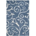 thumbnail image 3 of SAFAVIEH Florida Doug Floral Vines Geometric Shag Area Rug, Light Blue/Cream, 6' x 9' - Transitional Modern Design, Light Blue & Cream, Non-Shedding & Easy Cleaning, Ultra Plush Thick Pile, Ideal for, 3 of 12