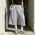 thumbnail image 2 of Gtoiithly Womens Wide Leg Cropped Pants Loose High Waisted Trousers with Pockets Casual Lightweight Comfy Sweatpants Dark Gray S, 2 of 4