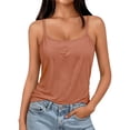 thumbnail image 2 of Women's Tops Tees Blouses Spaghetti Strap Sleeveless Soft Crop Layering Camisole Tank Tops With Built In Bras for Women, 2 of 5