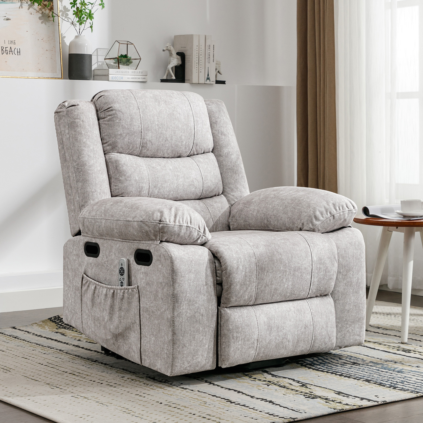 BALUS Recliner Chair for Adults, Electric Glider Recliner with Heat