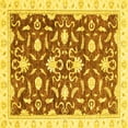 thumbnail image 1 of Ahgly Company Indoor Square Oriental Yellow Modern Area Rugs, 7' Square, 1 of 4
