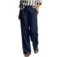 thumbnail image 2 of High Waisted Pants for Women Lounge Casual Straight Fit Travel Pants with Pockets Summer Trousers, 2 of 7