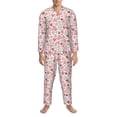 thumbnail image 3 of Fotbe Hand Drawn Hearts Pijama de Hombre con Estampado de Manga Larga, Conjunto de 2 Piezas, Ropa de Dormir Suave y Cómoda con Bolsillos-XX-Large, 3 of 7