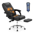 thumbnail image 1 of Costway Chaise de Direction Réglable avec Massage 400 Lb Grande et Haute Chaise de Bureau Noire, 1 of 10
