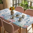 thumbnail image 3 of Coastal Jellyfish Table Cloths for 6 Foot Rectangle Tables, Beach Nautical Ocean Coral Seahorse Vintage Patio Waterproof Elastic Fitted Tablecloths, Washable Rectangular Table Cover for Camping, 3 of 8
