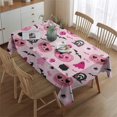 thumbnail image 2 of Halloween Pink Spooky Hearts and Ghosts Rectangle Tablecloth 60"x84",Waterproof Polyester Rectangle Table Cloth, Wipeable Spillproof Polyester Tablecloth for Dining, Camping, Indoor and Outdoor, 2 of 5