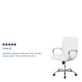 thumbnail image 6 of Emma + Oliver Mid-Back White LeatherSoft Executive Swivel Office Chair with Chrome Frame/Arms, 6 of 14