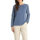 thumbnail image 1 of Blusa de gasa para mujer Inspire Chic con cuello de ojal, mangas de patchwork, elegante para el trabajo, talla S azul, 1 of 6
