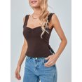 thumbnail image 6 of Musuos Women Basic Vest Solid Color Sleeveless Square Neck Slim Fit Sling Tank Tops, 6 of 10