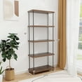 thumbnail image 3 of Gymax 5-Tier Multipurpose Display Rack Freestanding Bookshelf w/ Metal Frame Walnut, 3 of 10