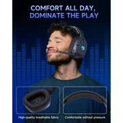 Captain 700 Pro Gaming Headset for PS5,PS4,PC,Switch, Wireless gaming Headphones with Noise-Canceling Flip Mic, 3.5mm Wired Mode for Xbox Series,LED Light,Black