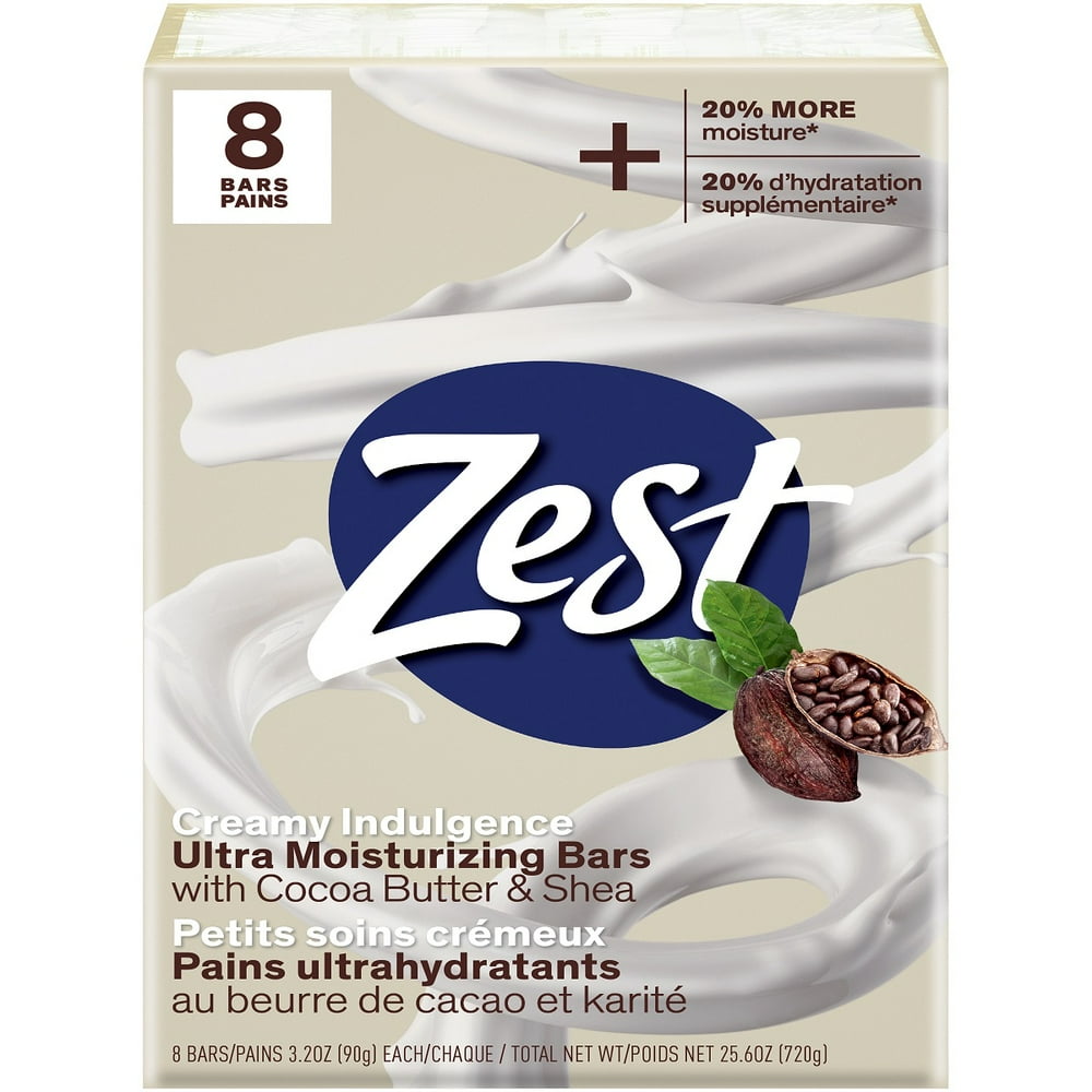 Zest Coco Butter & Shea 8 Bar Soap, 3.2oz
