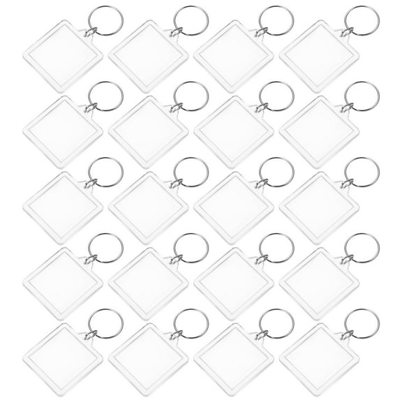 Minkissy 20pcs Clear Acrylic Keychain Photo Holders, Simple Elegant Keepsake, 2.8x1.6x0.2in, Perfect Accessories
