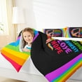 thumbnail image 4 of Manfei Kids Rainbow Full Size Comforter Sets 3-Piece, Flower Love Sign Bedding Comforter Set, Groovy Party Theme Bedding Sets, Breathable Home Decor, 4 of 8