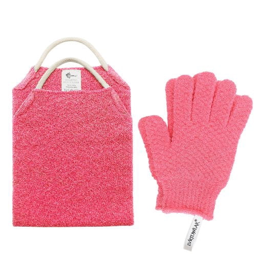 1 Back Scrubber + 1 Pair Gloves (Pink)