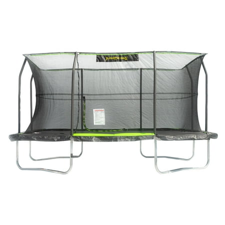 JumpKing Rectangular 10 x 15 Trampoline, with Foot Step, Lime