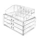 thumbnail image 1 of Organizador de almacenamiento de cosméticos transparente, 3 cajones, organizador de maquillaje acrílico apilable de gran capacidad para Baño, 1 of 8