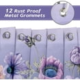 thumbnail image 4 of Purple Shower Curtain for Bathroom, Luxury Aesthetic Heavy Duty Purple Bathroom Shower Curtains Elegant Floral Shower Curtain Set,72x72 Inch, 4 of 6
