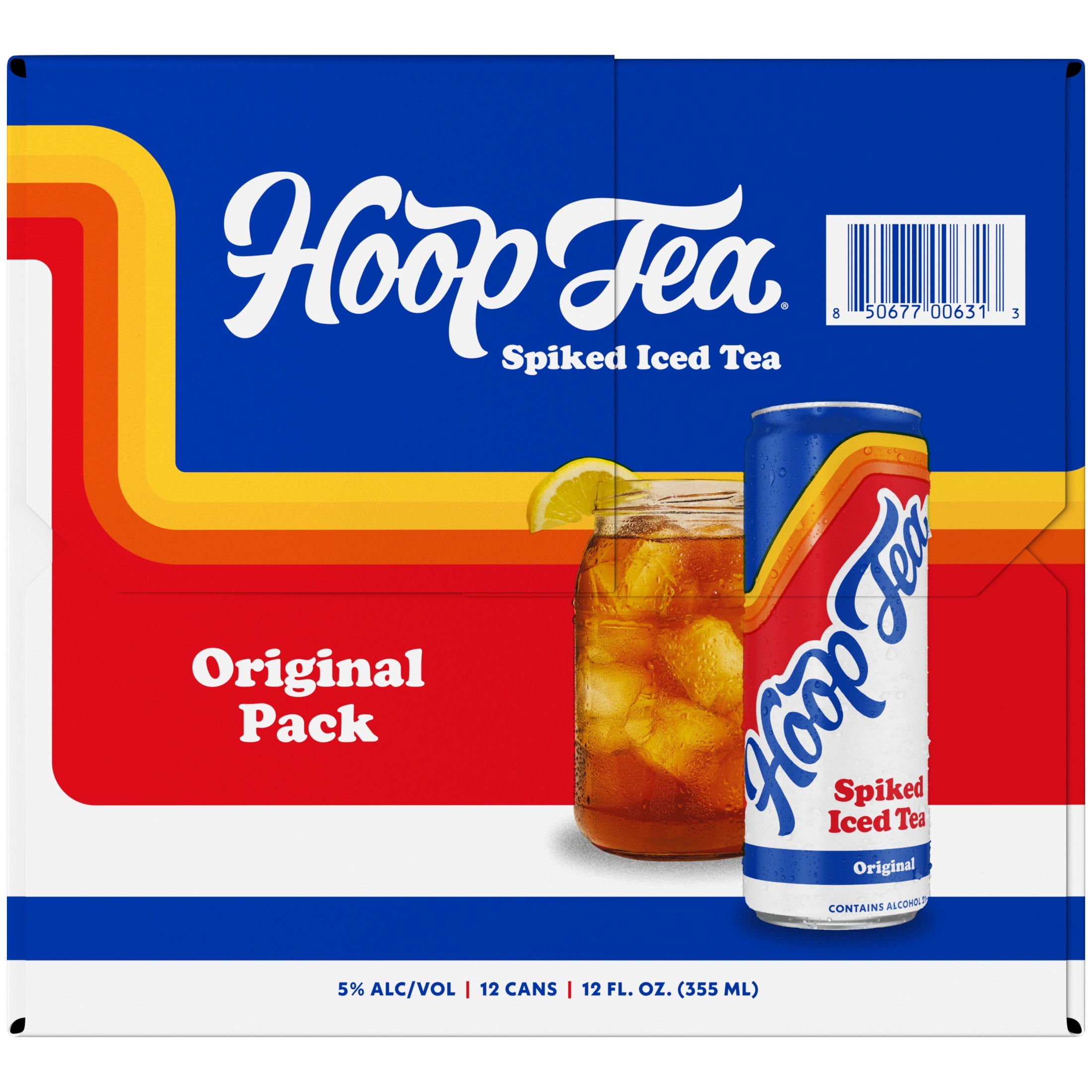 Hoop Tea Original Spiked Iced Tea, 12 pack, 12 fl oz Aluminum Cans, 5% ABV