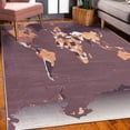 thumbnail image 3 of Earth Decorative Rug, Detailed World Map with All Countries Major Capital Cities Universe Continents, Quality Carpet for Bedroom Dorm and Living Room, 6 Sizes, Plum Peach, by Ambesonne, 3 of 4