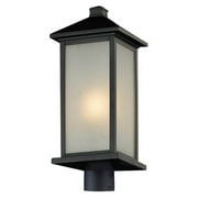 Z-Lite 547PHB-BK-R Vienna 9-1/4"W 1 Light Outdoor Post Light in Black with White