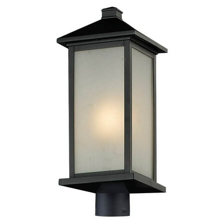 Z-Lite 547PHB-BK-R Vienna 9-1/4"W 1 Light Outdoor Post Light in Black with White