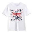 thumbnail image 5 of Amidoa Girls Short Sleeve Graphic Summer Crewneck Independence Day T Shirts Kids Casual Tops White Size 5T, 5 of 5