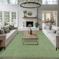 thumbnail image 4 of Vintage Forest Green Large Area Rugs for Bedroom Living Room, Soft Non Slip Carpet Bedside Rug, Farmhouse Retro Solid Color Linen Texture Rectangular Floor Cover Kitchen Accent Rug 5'x7' for Office, 4 of 9