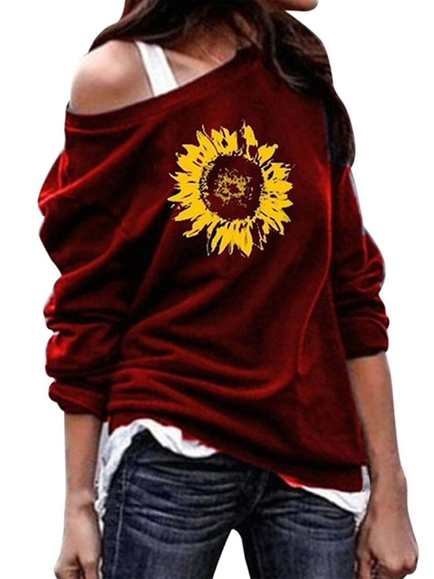 Autumn Round Neck Long Sleeve Sweatshirts Jumper Unisex Loose Top Sweater M-5XL 