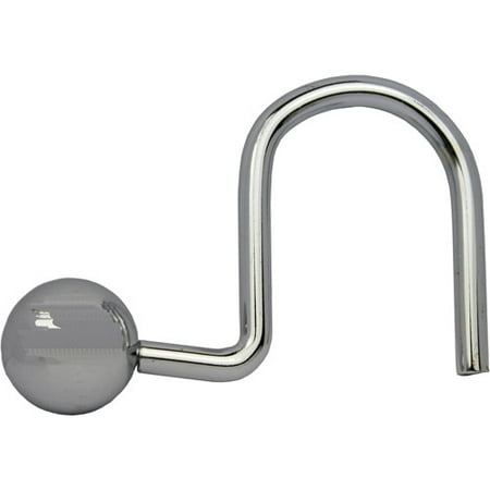 12pc Metal Ball Shower Curtain Hooks Light Silver - Elegant Home Fashions
