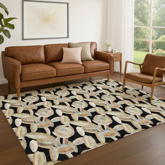 Addison Rugs Chantille Indoor/Outdoor Transitional Casual Black Machine Washable Rectangle Rug, 10' x 14'