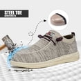 thumbnail image 4 of LARNMERN Steel Toe Shoes Men Slip On Lightweight Comfortable Lounging Walking Sneakers Steel Toe Loafers Champagne Gold 8.5, 4 of 6