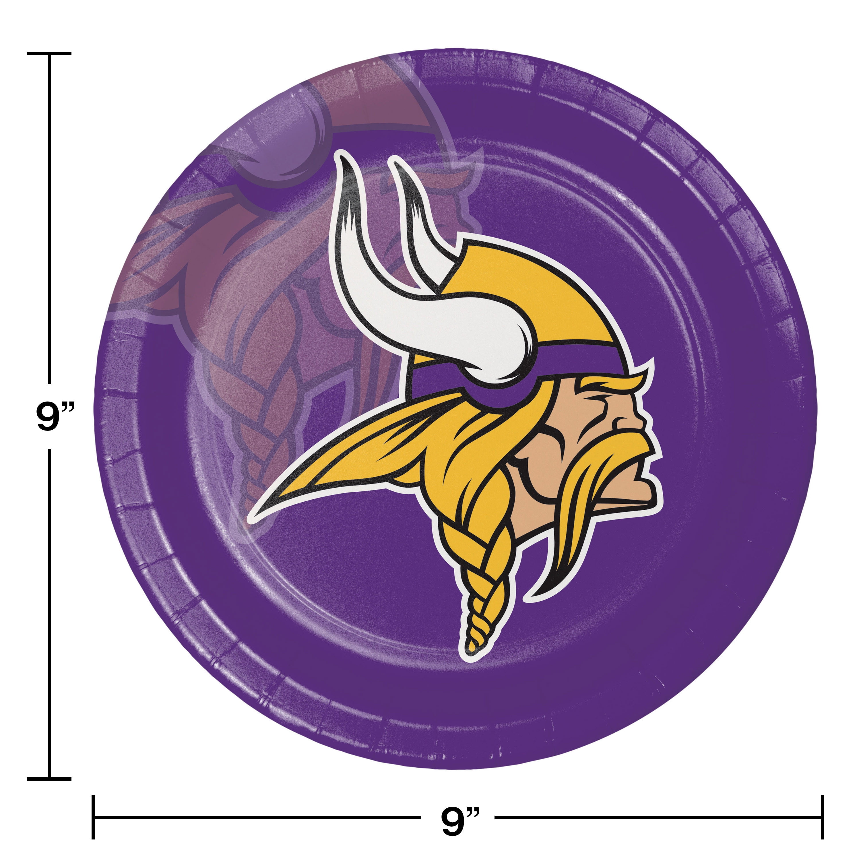 Minnesota Vikings Round Paper Plates 24 Count for 24 Guests