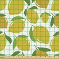 thumbnail image 2 of Ambesonne Lemons Fabric by the Yard Upholstery, Energetic Colors Citrus Art, 2 Yards, Earth Yellow White Green, 2 of 5